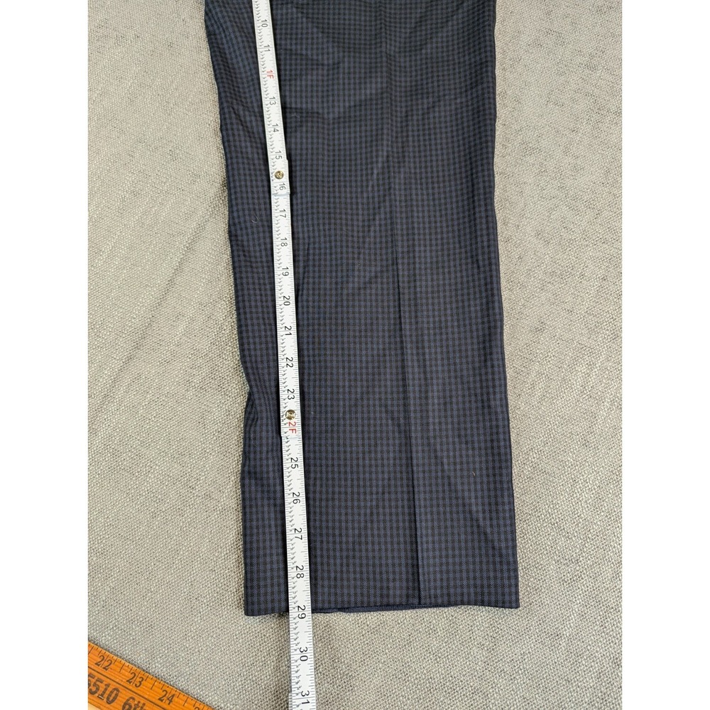 Tom Ford Dress Pants Mens 7-56R (36X29) Check Silk Wool Side Adjusters Trousers - Picture 7 of 13